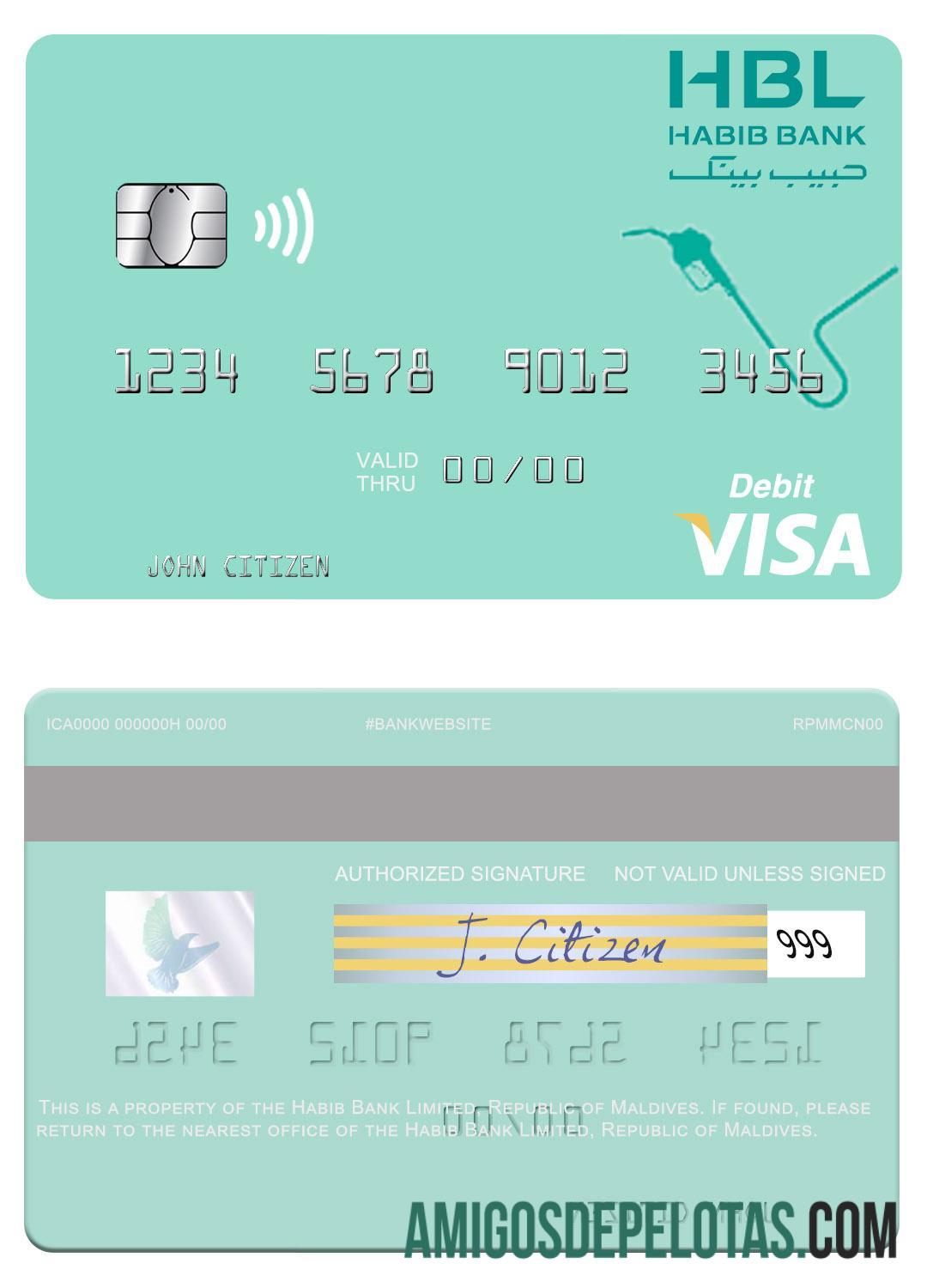 Maldives Habib Bank Limited Visa Card example